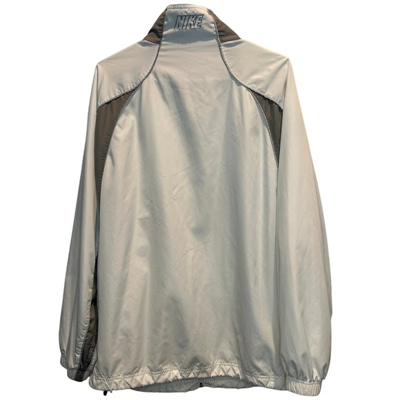 Nike White with Gray trim Windbreaker Jacket Men's‎ XL Full Zip Lightweight - Picture 3 of 7